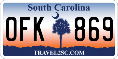 SC license plate OFK869