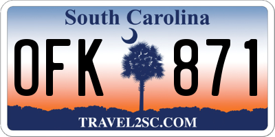 SC license plate OFK871