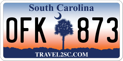 SC license plate OFK873