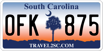 SC license plate OFK875