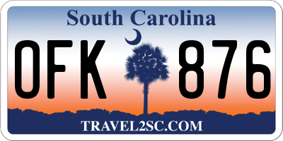 SC license plate OFK876