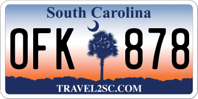 SC license plate OFK878