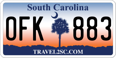 SC license plate OFK883