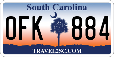 SC license plate OFK884