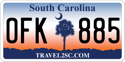 SC license plate OFK885