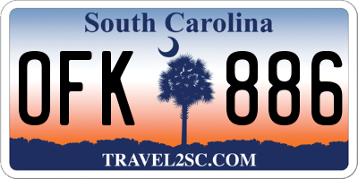 SC license plate OFK886