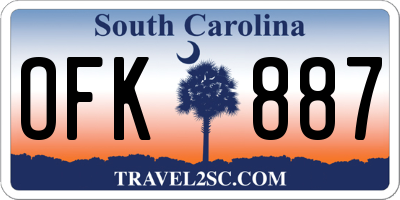 SC license plate OFK887