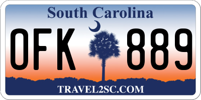 SC license plate OFK889