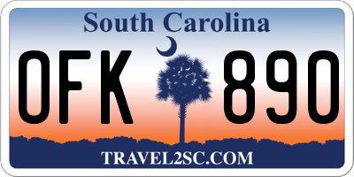 SC license plate OFK890