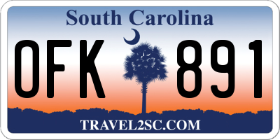 SC license plate OFK891