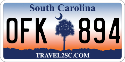 SC license plate OFK894