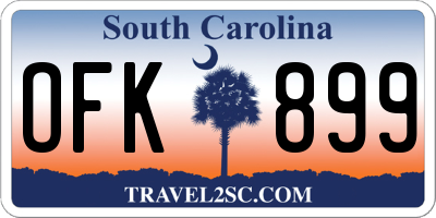 SC license plate OFK899