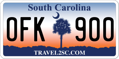 SC license plate OFK900