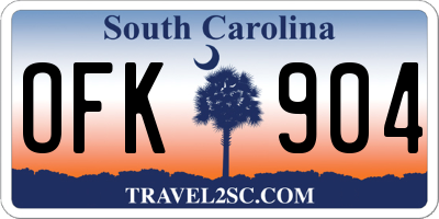SC license plate OFK904