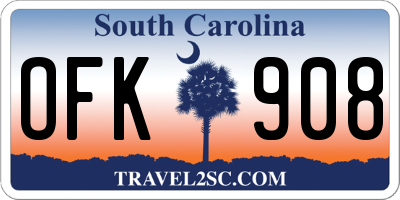 SC license plate OFK908