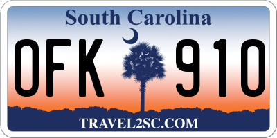 SC license plate OFK910