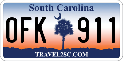 SC license plate OFK911