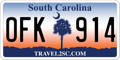 SC license plate OFK914