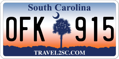 SC license plate OFK915
