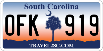 SC license plate OFK919