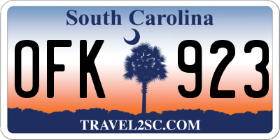 SC license plate OFK923