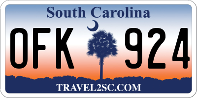 SC license plate OFK924