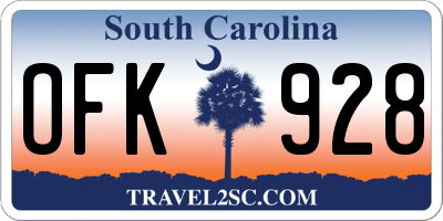 SC license plate OFK928