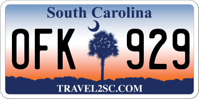 SC license plate OFK929
