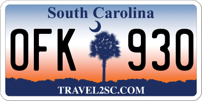 SC license plate OFK930