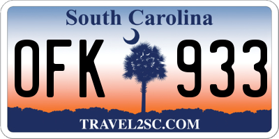 SC license plate OFK933