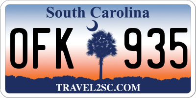 SC license plate OFK935