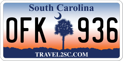 SC license plate OFK936