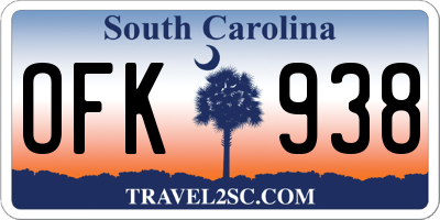 SC license plate OFK938