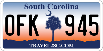 SC license plate OFK945