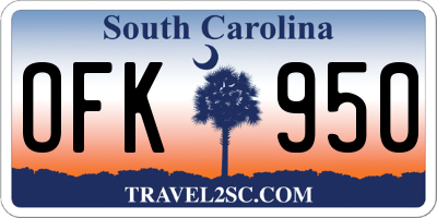 SC license plate OFK950