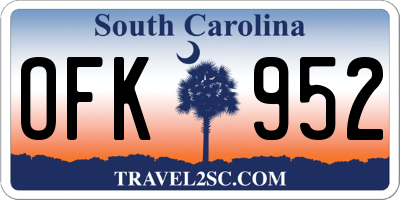 SC license plate OFK952