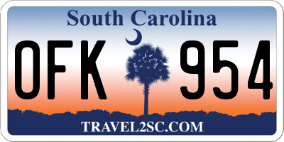 SC license plate OFK954