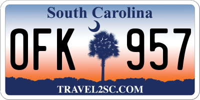 SC license plate OFK957