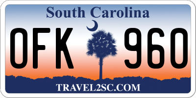 SC license plate OFK960