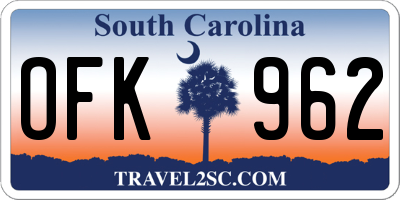 SC license plate OFK962