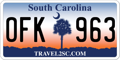 SC license plate OFK963