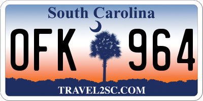 SC license plate OFK964