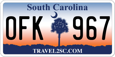 SC license plate OFK967