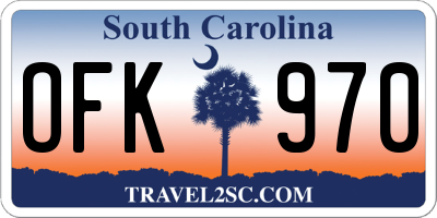 SC license plate OFK970