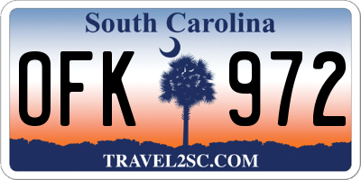 SC license plate OFK972
