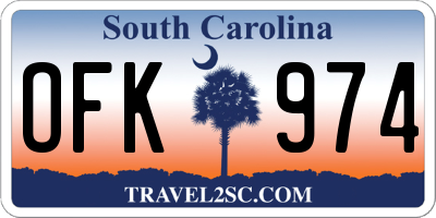 SC license plate OFK974