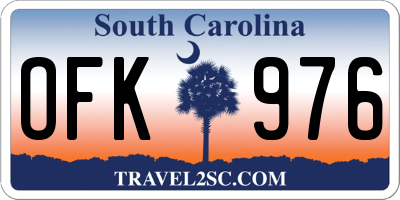 SC license plate OFK976