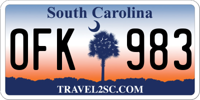 SC license plate OFK983
