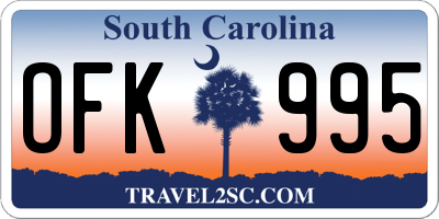 SC license plate OFK995
