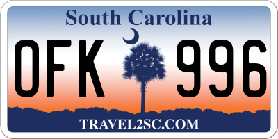 SC license plate OFK996